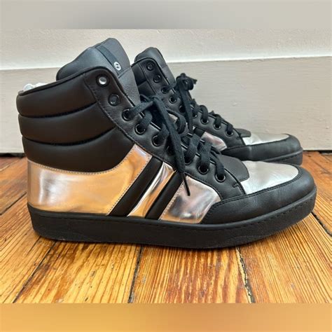 bluefly gucci mens|Gucci Men's High top Contrast Padded Leather Sneaker .